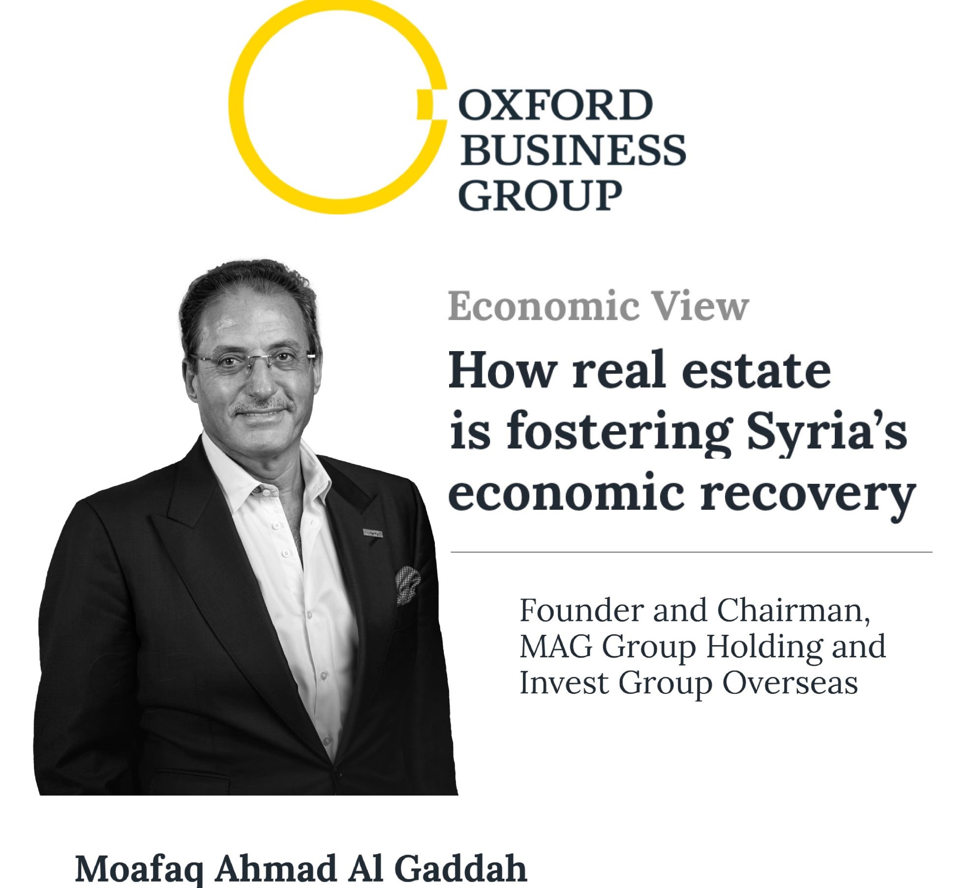 Oxford Business Group Features Moafaq Al Gaddah’s Perspective